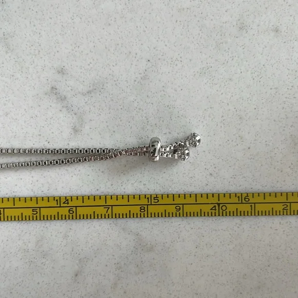 LIM LIM Marquis Cut Clear Crystal/Silver Adjustable Choker/Necklace - Picture 4 of 5